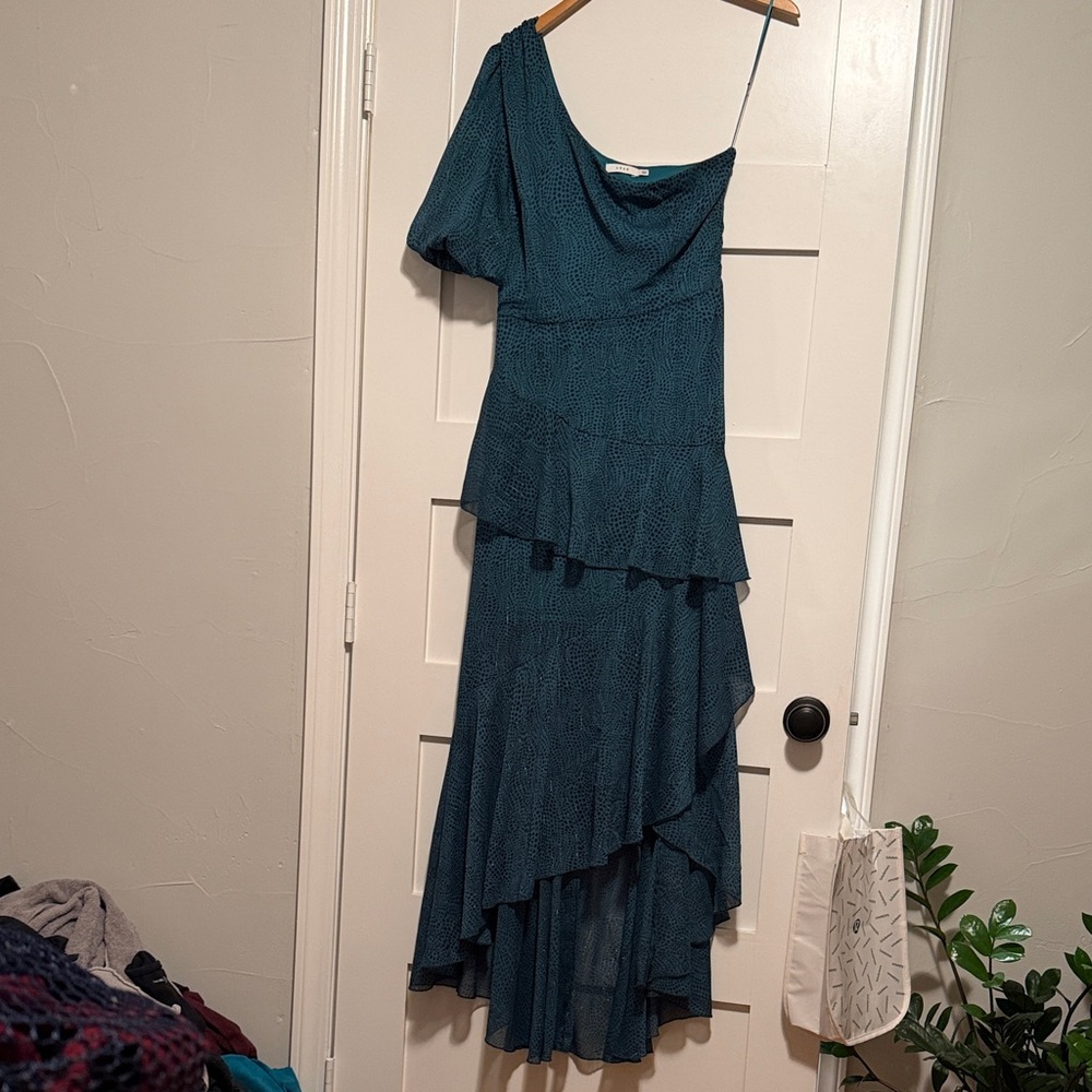 Lush Teal Asymmetrical Dress